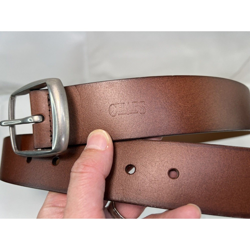 Chaps Men’s Belt Brown Genuine Leather 34" - Made‎ in Argentina - Picture 2 of 6